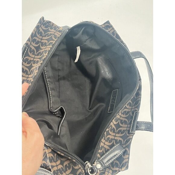 Vintage Y2K Fossil Back Black Brown Shoulder Bag - Picture 8 of 9